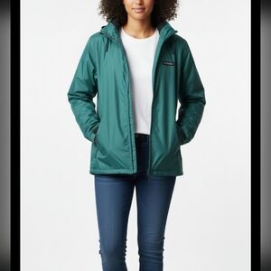 Columbia unisex Green full zip rain jacket size XL oversize